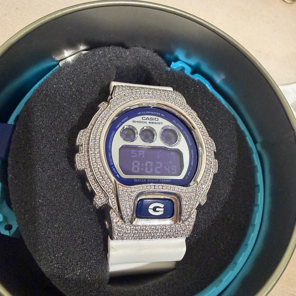 Casio G-Shock Blue and Silver Watch